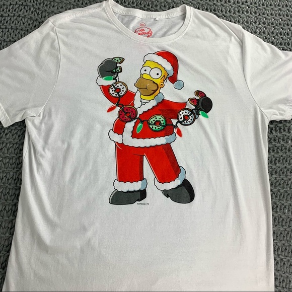 Homer Simpson The Simpsons Christmas T-shirt Mens 4XL. - Picture 2 of 7